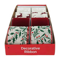 Holiday Style Decorative Ribbon, 2.5 in x in 9 ft