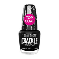 L.A. Colors Color Craze Top Coat Nail Polish, Black Crackle, 0.44 fl oz