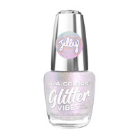 L.A. Colors Jelly Glitter Vibes Nail Polish, Iridescent, 0.44 fl oz