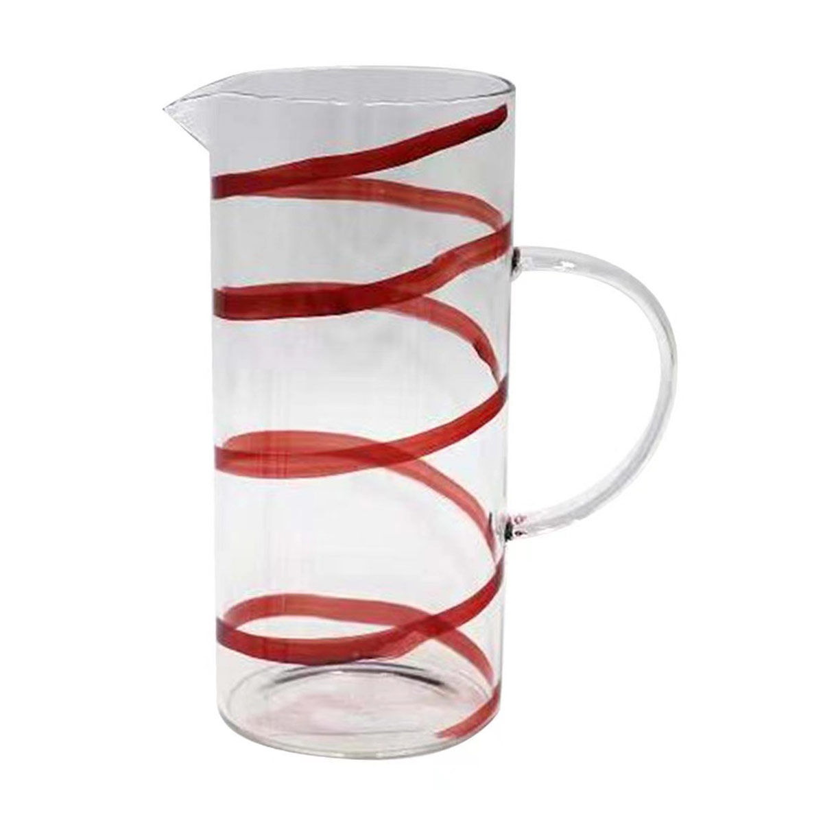 Red Swirl Glass Pitcher, 23 in