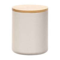 Ceramic Storage Canister with Wooden Lid, 4 in