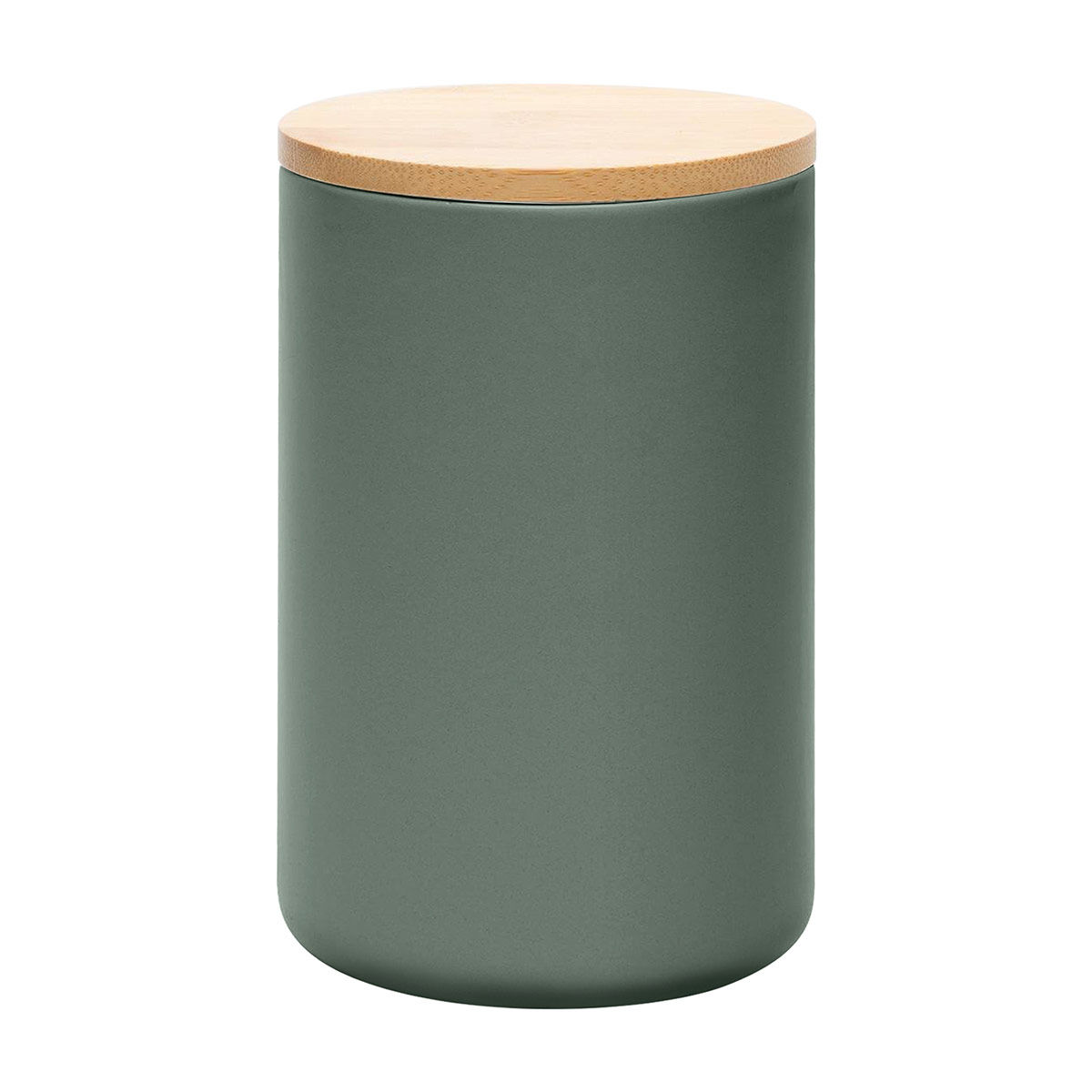 Ceramic Storage Canister with Wooden Lid, 6 in