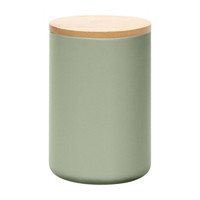 Ceramic Storage Canister with Wooden Lid, 5 in