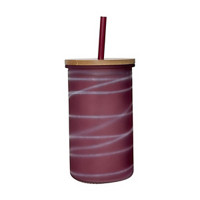 Glass Tumbler with Bamboo Lid & Straw
