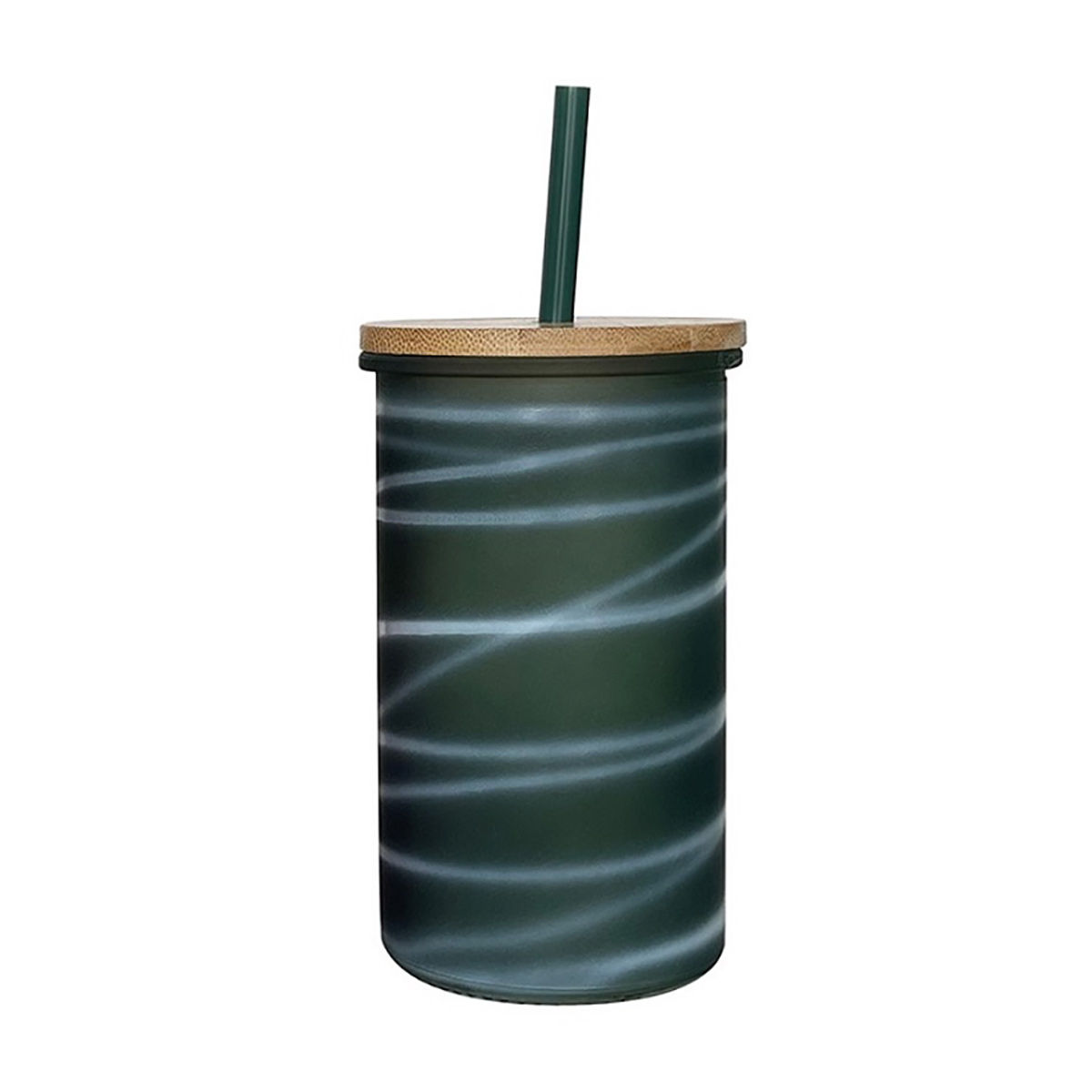 Glass Tumbler with Bamboo Lid & Straw