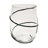 Decorative Swirl Stemless Wine Glass