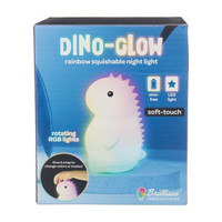Brilliant Innovations Glow Dino Rainbow Squishable Night Light