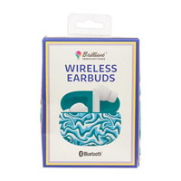 Brilliant Innovations Wireless Earbuds, Green Swirl