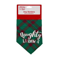 Holiday Style 'Naughty & I Know It' Dog Bandana, 24 in x 11 in