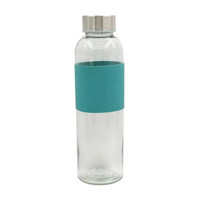 Glass Bottle Silicone Green Sleeve, 17 fl oz