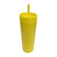 Solid Yellow Matte Tall Slim Sipper, 473 ml