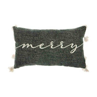 'Merry' Chenille Pillow, Green