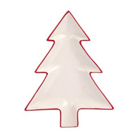 Christmas Tree Tray, White, 8 in