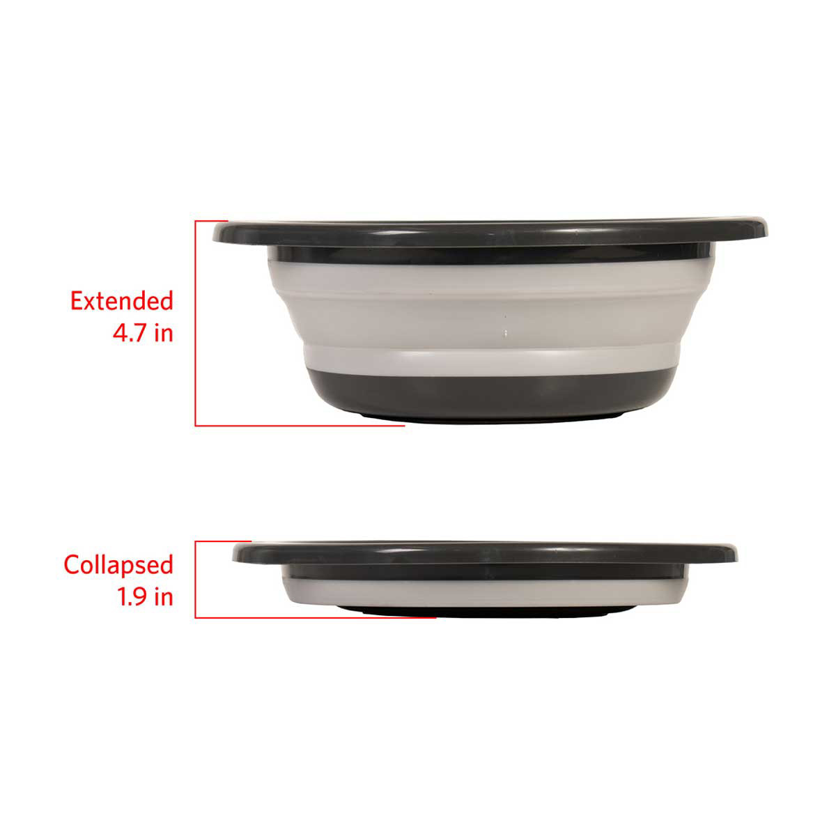 Glad Collapsible Mixing Bowl, Gray, 5.5 L