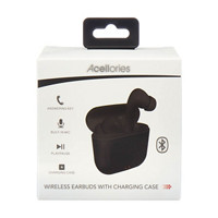 Acellories True Wireless Earbuds with Charging Case, Black