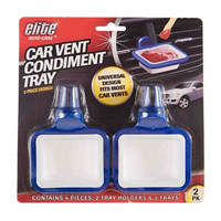 Elite Auto Car Vent Condiment Tray, Pack of