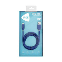 Jade USB-A to USB-C Phone Charge Cable, Blue or Pink, 10 ft