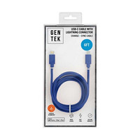GENTEK USB-C to Lightning Phone Charger, Blue or Pink, 6 ft