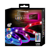 Xtreme Lit Multicolor LED Light Strip with Remote Control, 6 Feet