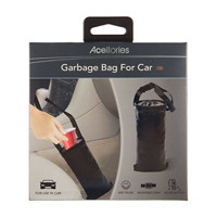 Acellories Garbage Bag for Car, Black
