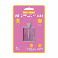 Cleverworks USB-C Wall Port, Pink Glitter