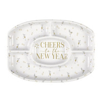 'Cheers to the New Year' Printed Plastic Chip & Dip Platter
