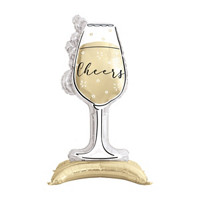 Unique 'Cheers' Printed New Year Foil Giant Bubbly Glass Balloon