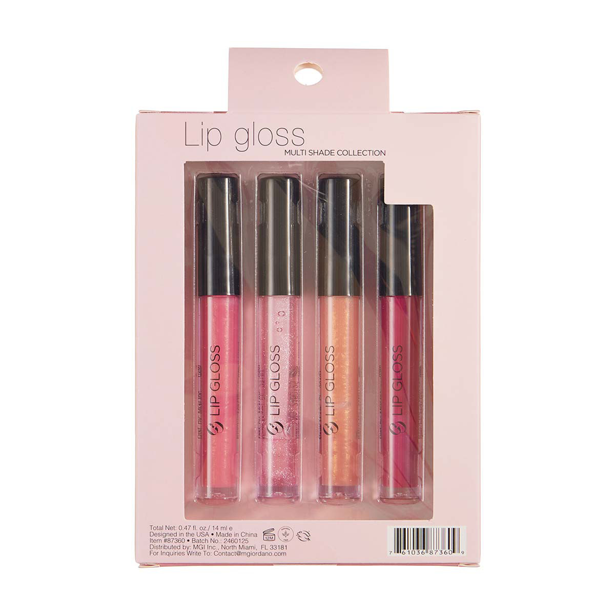 Giordano Colors Multi Shade Collection Lip Gloss Set, 4 Pieces