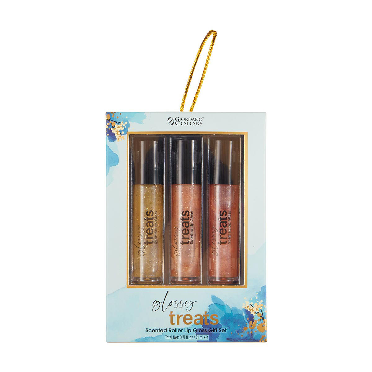 Giordano Colors Glossy Treats Scented Roller Lip Gloss Gift Set, 3 Pieces