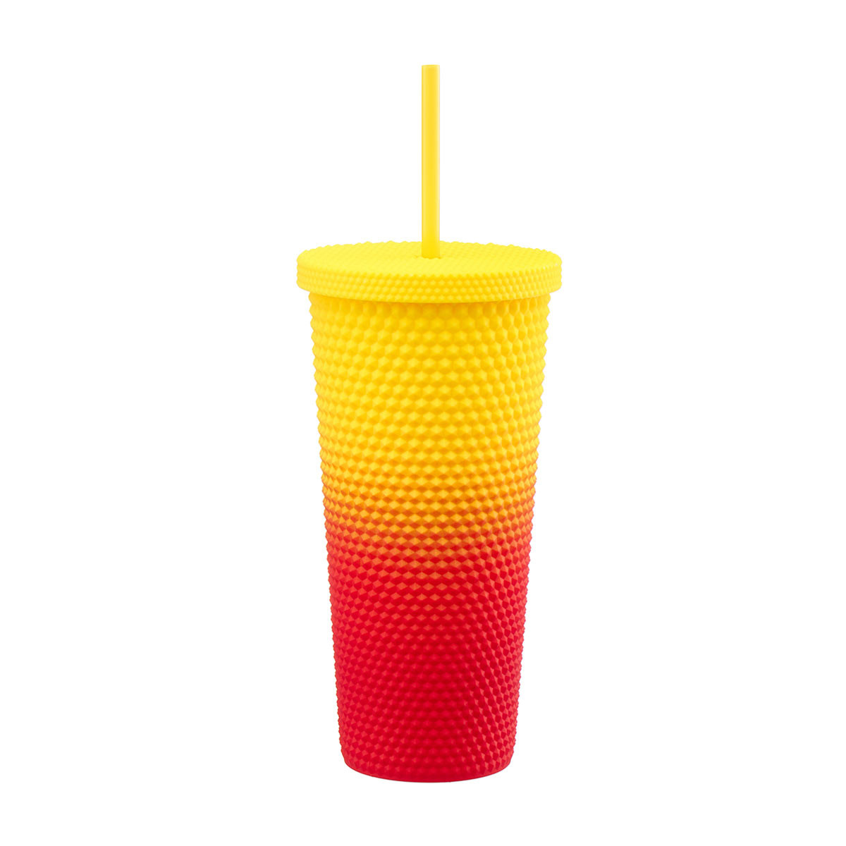 Studded Tumbler with Lid & Straw, Warm Ombre
