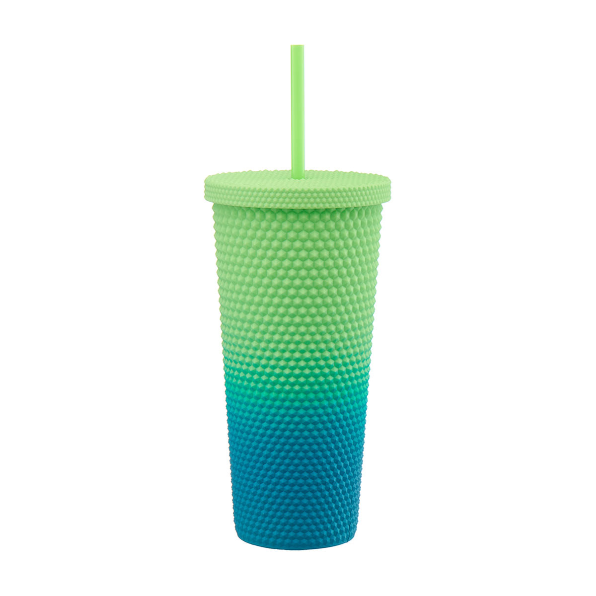 Studded Tumbler with Lid & Straw, Cool Ombre