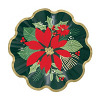 Holiday Blooming Poinsettia Party Plates, 10 in, 8