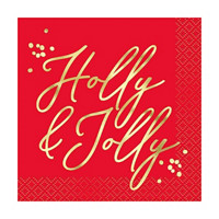 Blooming Holly Beverage Napkins, 16 ct