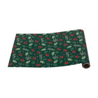 Blooming Holly Paper Table Runner, 7.2 ft