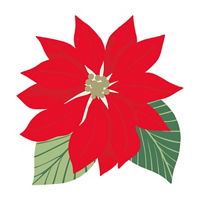 Blooming Holly Poinsettia Shaped Paper Placemats, 8 ct