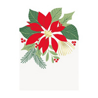 Blooming Poinsettia Paper Place Cards, 6 ct