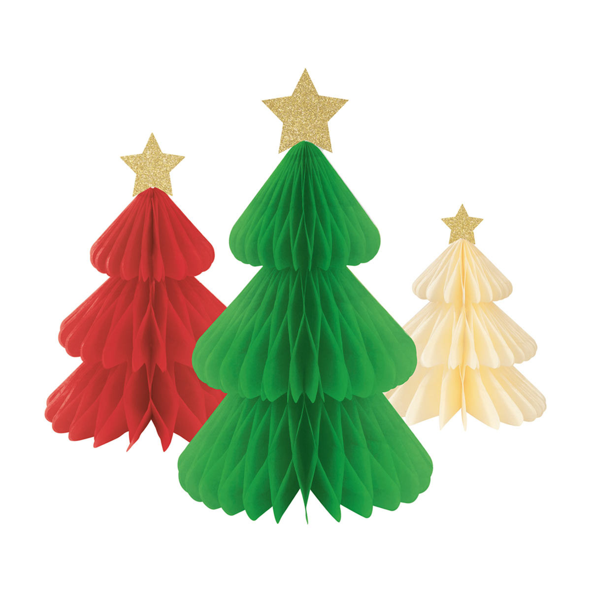 Modern Christmas Party Supplies (Ornament Honeycomb Hanging Decorations -  3ct)