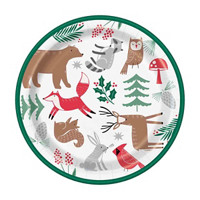 Woodland Winter Party Plates, 9 in, 8 ct