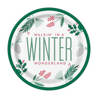 Woodland Winter Party Plates, 7 in, 8 ct