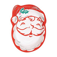 Foil Bright Santa Shaped Party Plates, 8.25 in, 8 ct