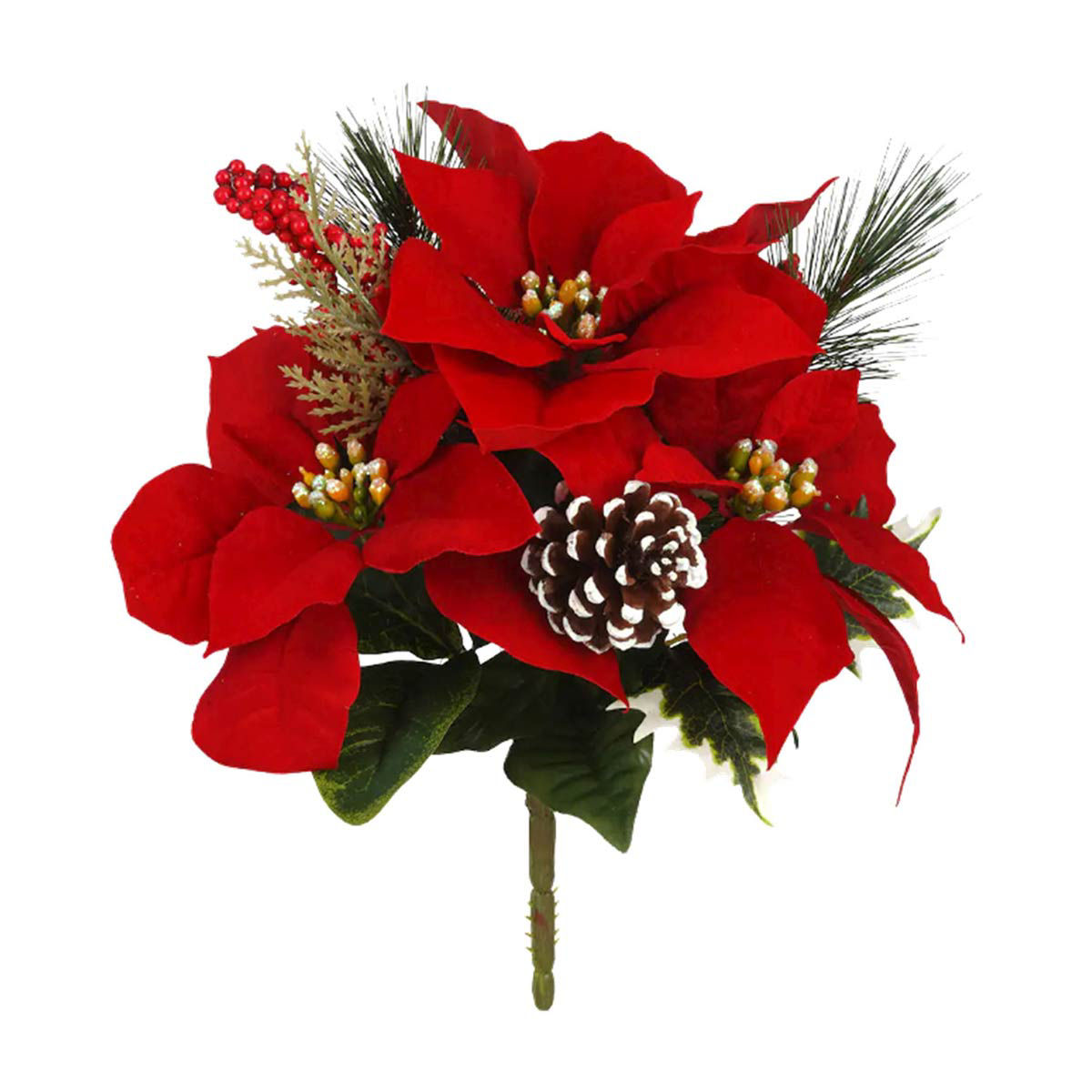 Poinsettia, Berry, & Pine Bush