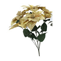 Metallic Poinsettia Bush, Gold
