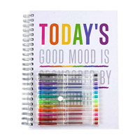 Flomo Good Mood Sketchbook with 12 Pack Gel Pens