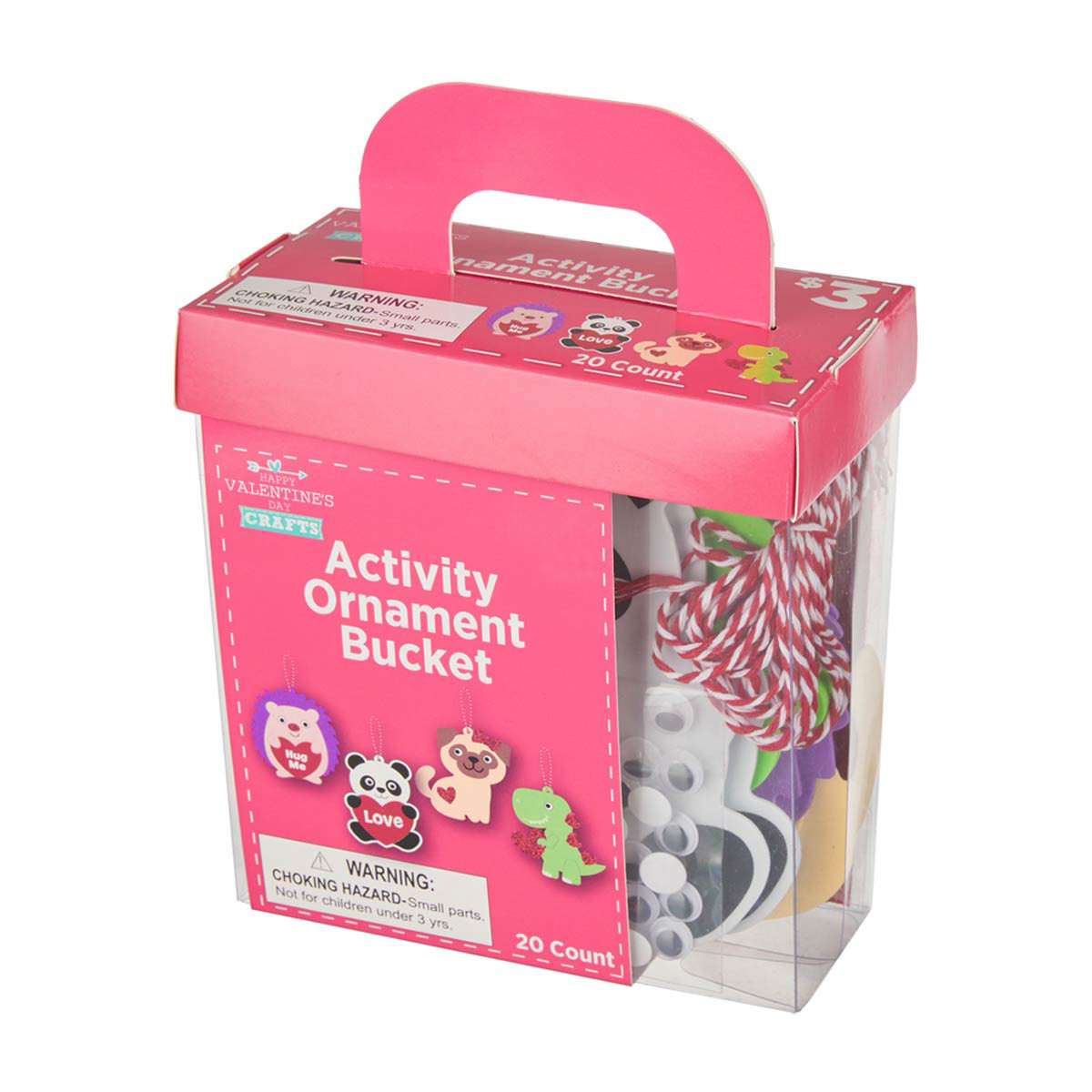 Happy Valentine s Day Craft Activity Ornament Bucket 20 Count