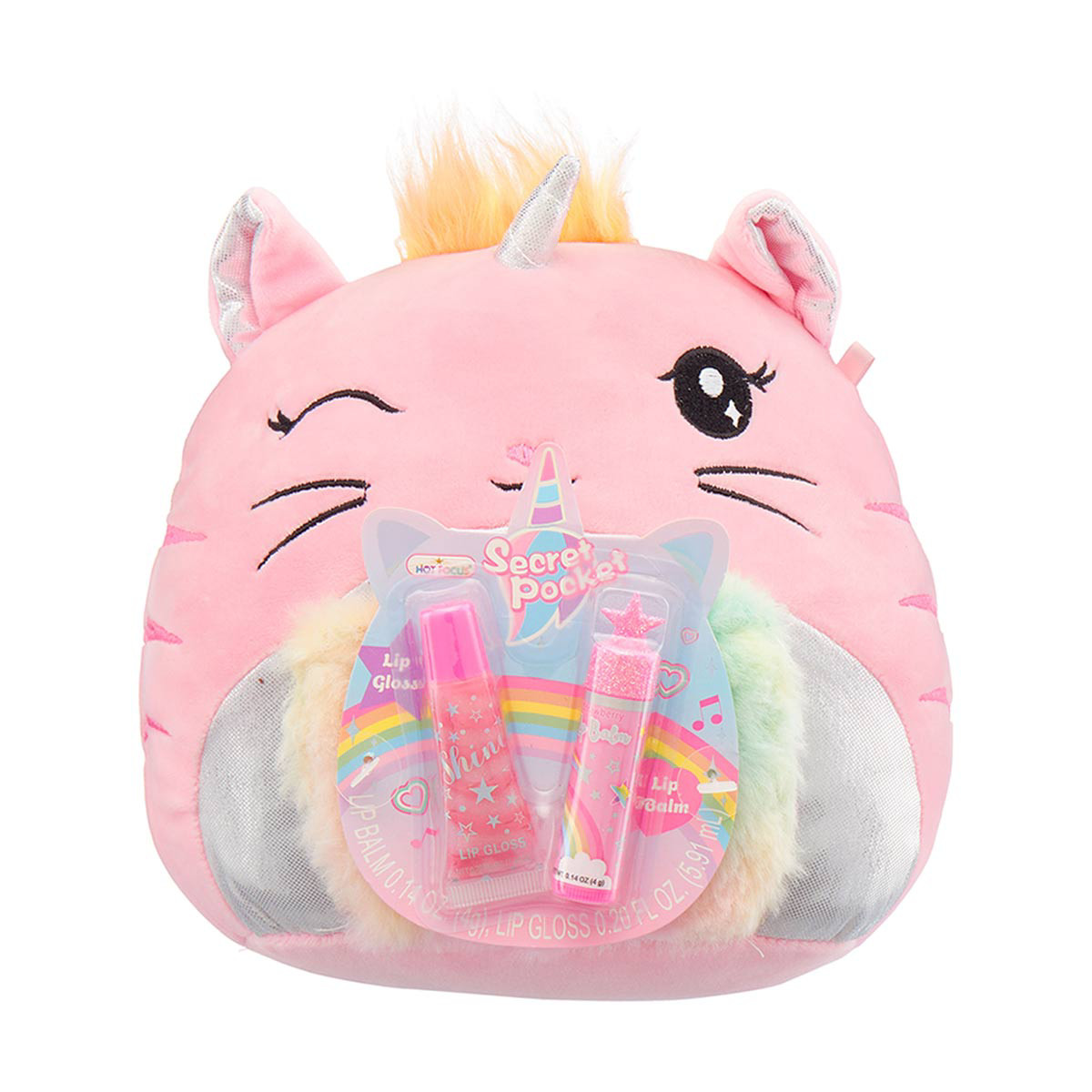 Caticorn Huggy Squeeze with Secret Pocket with Lip Gloss & Lip Balm