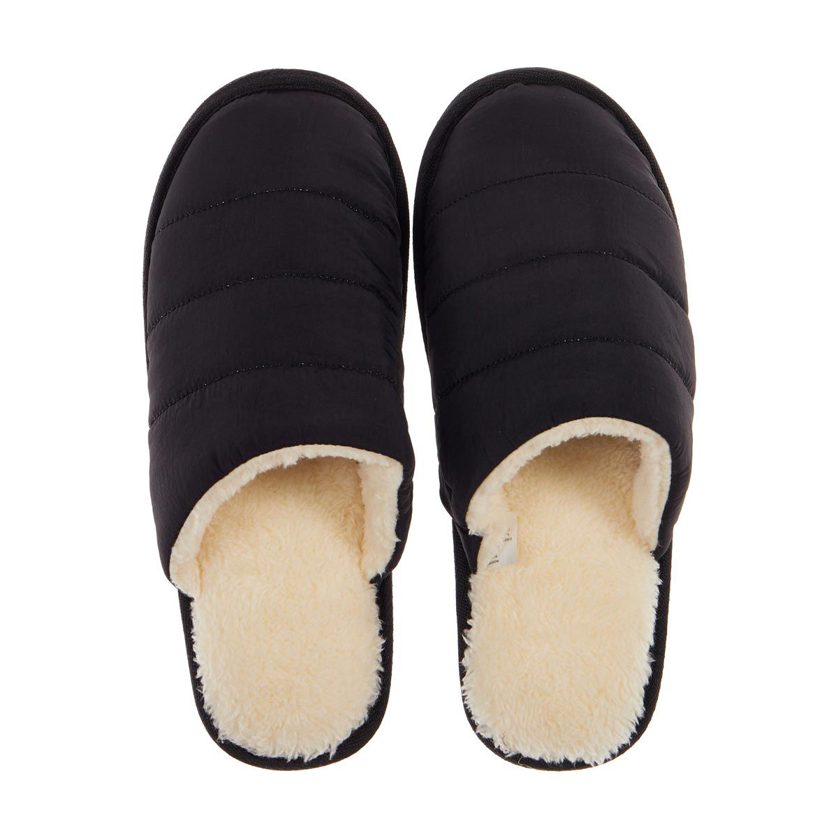 Market & Layne Faux Fur Slide Slippers, Black