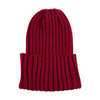Knitted Beanie Winter Hat, Sangria
