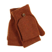 Knitted Gloves with Flap, Mocha