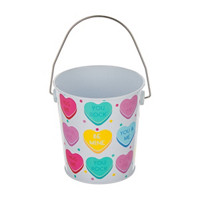 Valentine's Printed Metal Tin Pail with Handle