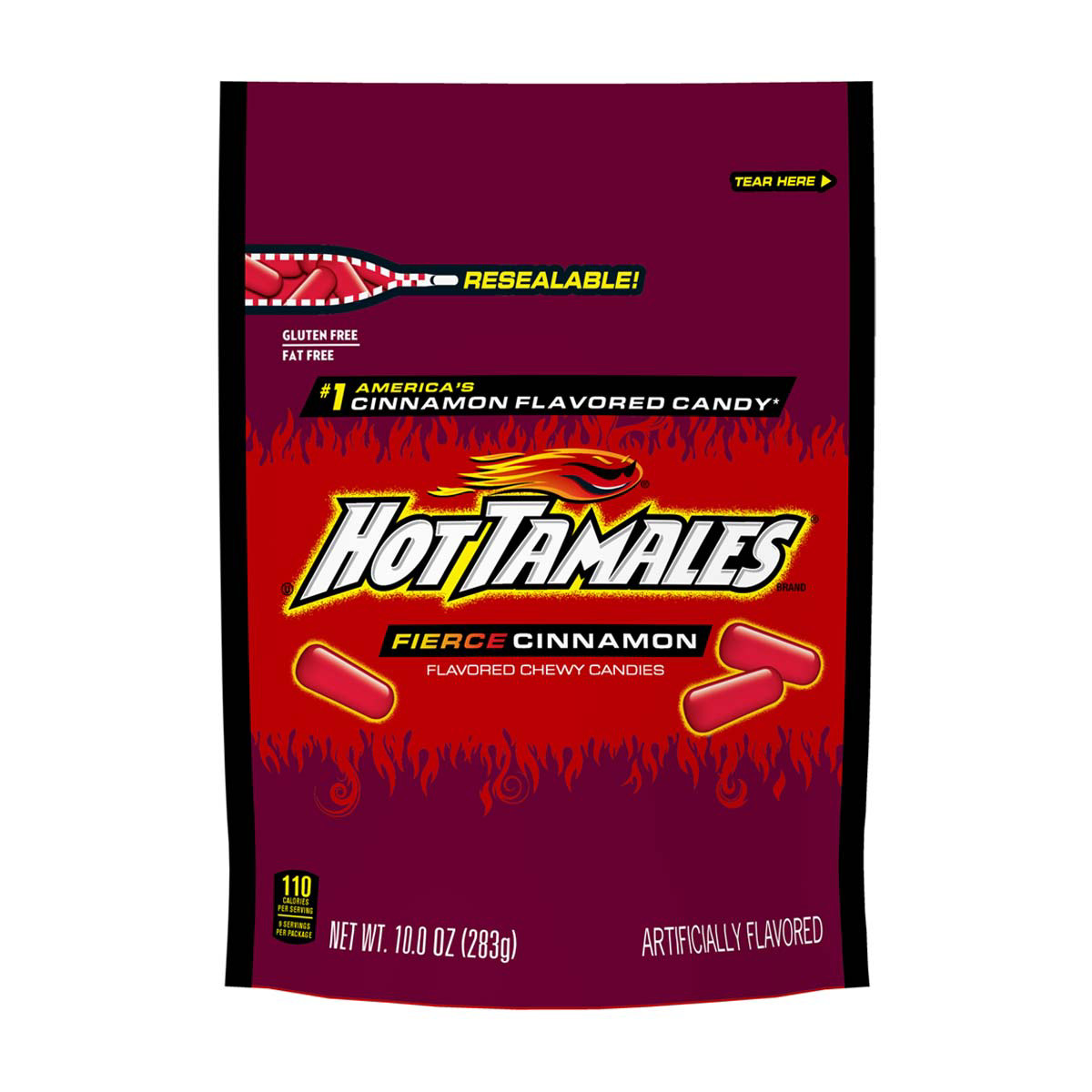 Hot Tamales Fierce Cinnamon Flavored Chewy Candy, 10 oz